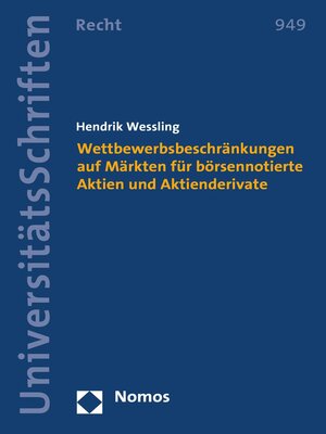 cover image of Wettbewerbsbeschränkungen auf Märkten für börsennotierte Aktien und Aktienderivate
